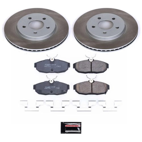 2012 Ford Mustang Rear Semi-Coated Rotor Brake Assembly with Ceramic Pads - Premium Replacement
