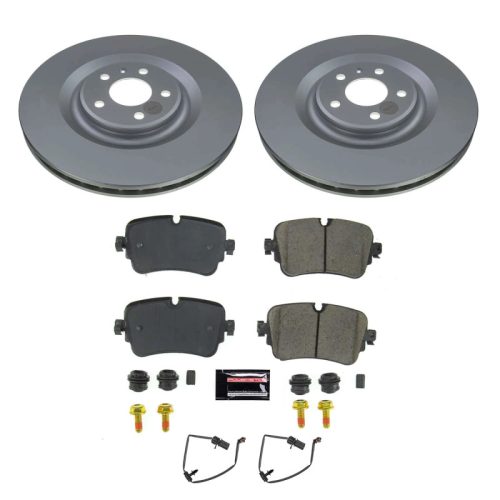 2017-2019 Audi Q7 & Q8 Heavy-Duty Coated Brake Rotor and Carbon-Fiber Ceramic Brake Pad Assembly - Premium Replacement