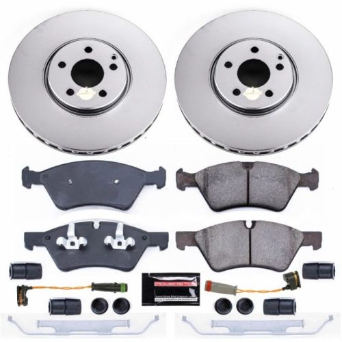 2006 Mercedes-Benz E500 Front Z23 Evolution Sport Coated Brake Rotor and Pad Assembly - Heavy-Duty Replacement for European Vehicles