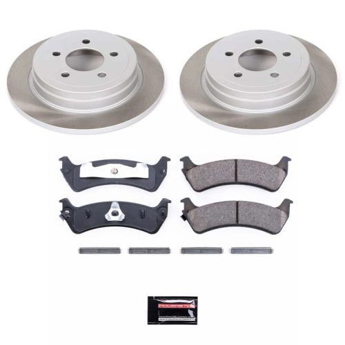 2003 Ford Explorer Sport Rear Semi-Coated Rotor Brake Assembly with Ceramic Pads - Premium Replacement