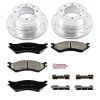 2006-2008 Dodge Ram 1500 & 2500 Rear Brake Performance Upgrade Kit with Drilled & Slotted Rotors and Carbon-Fiber Ceramic Pads - Premium Replacement