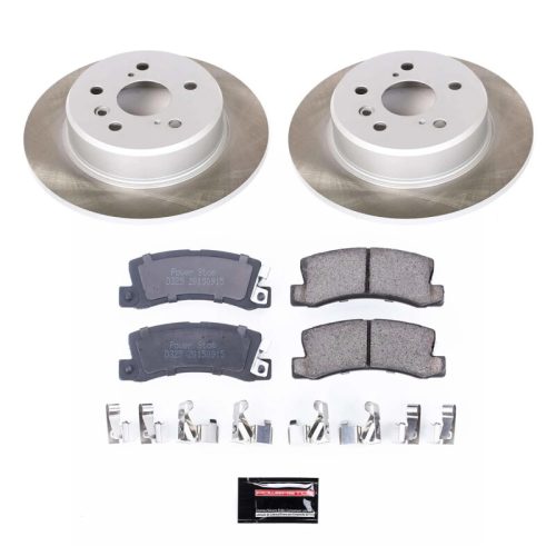 2001-2003 Lexus RX300 Rear Semi-Coated Rotor Brake Kit with Ceramic Pads and Hardware - Premium Replacement