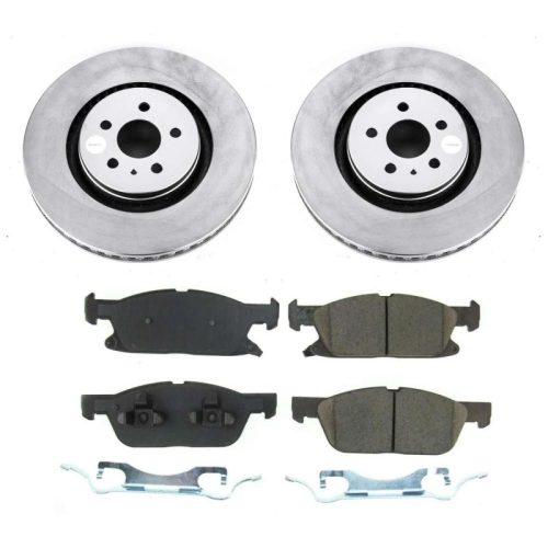 2019-2020 Ford Edge Front Z17 Evolution Geomet Coated Brake Rotor and Ceramic Brake Pad Assembly - Premium Replacement