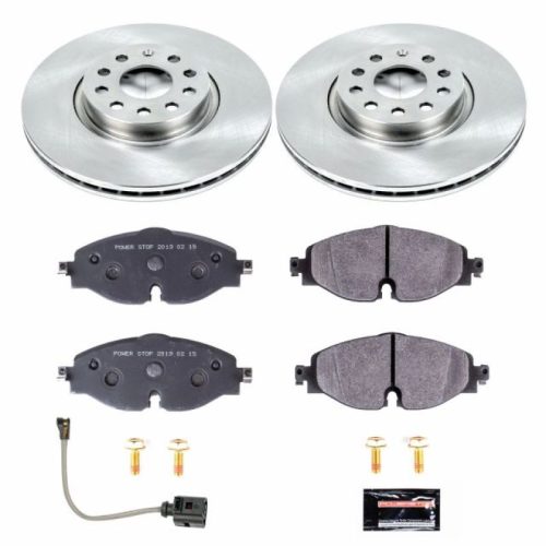 2015-2017 Audi A3 and 2017 Volkswagen Golf Front Track Day SPEC Brake Kit - Heavy-Duty Performance Replacement with Premium Coated Solid Face Rotors and High-Performance Brake Pads