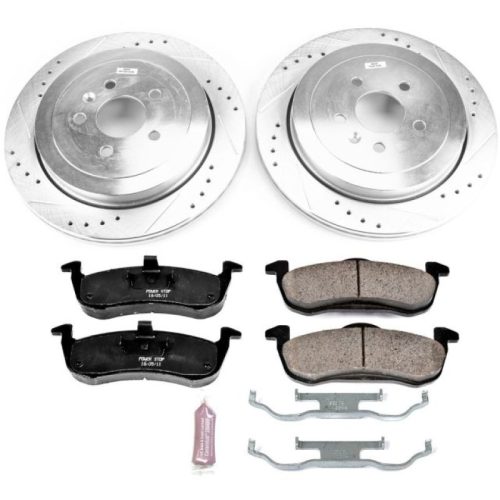 2013-2018 Lincoln MKT Rear PowerStop Z23 Evolution Sport Brake Kit - Heavy Duty Drilled & Slotted Rotors with Ceramic Pads for Fleet & Truck Applications - Premium Replacement