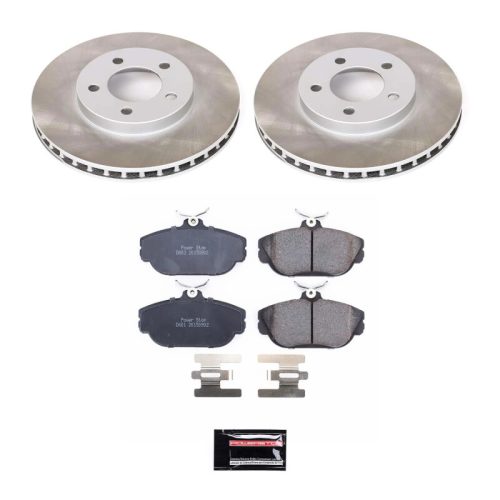 1995-1998 Ford Windstar Front Semi-Coated Rotor & Low-Dust Ceramic Brake Pads - Premium Replacement