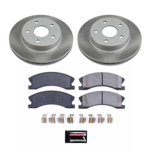 2000-2004 Jeep Grand Cherokee Front Semi-Coated Rotor Brake Assembly with Ceramic Pads - Premium Replacement