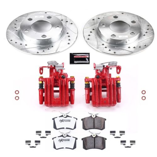 2004-2005 Volkswagen Passat Rear Z26 Street Warrior Brake Upgrade Kit with Drilled & Slotted Rotors - Premium Replacement