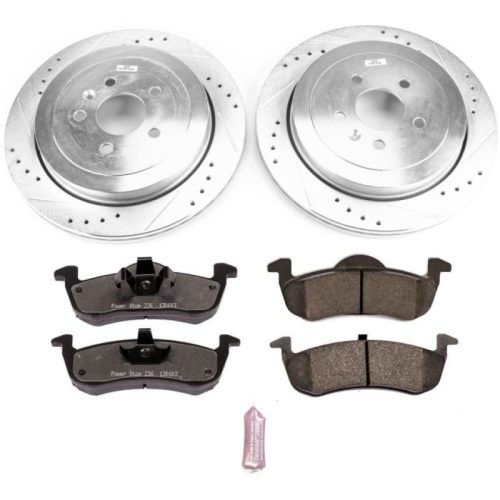 2013-2018 Lincoln MKT Rear Z36 Truck & Tow Brake Kit - Heavy Duty Drilled & Slotted Rotor Upgrade with Carbon-Fiber Ceramic Brake Pads - Premium Replacement