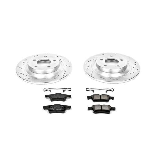 2006-2007 Mazda 5 Rear Z23 Evolution Sport Brake Rotor and Carbon-Fiber Ceramic Brake Pad Assembly - Premium Heavy-Duty Replacement