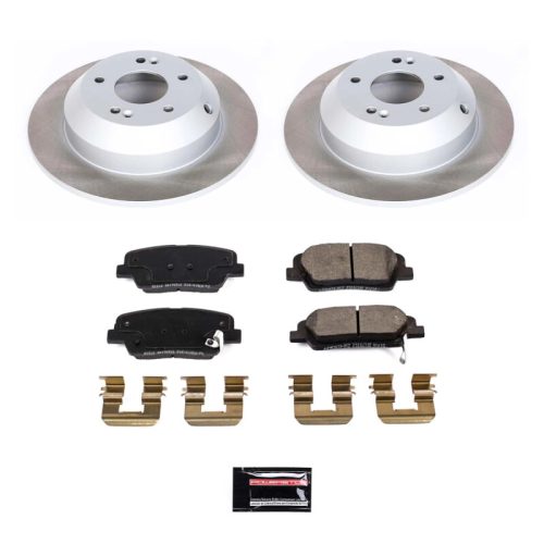 2019 Hyundai Santa Fe XL Rear Semi-Coated Rotor Brake Assembly with Ceramic Pads - Premium Replacement
