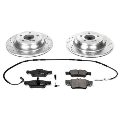 2004-2006 Mercedes-Benz S500 & S350 Rear Z23 Evolution Sport Brake Kit - Heavy-Duty Drilled & Slotted Rotors with Carbon-Fiber Ceramic Pads - Premium Replacement