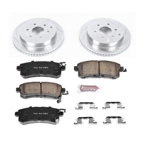 2011-2017 Infiniti QX56 & Nissan Armada Heavy-Duty Drilled & Slotted Brake Rotor and Carbon-Fiber Ceramic Brake Pad Assembly - Premium Replacement