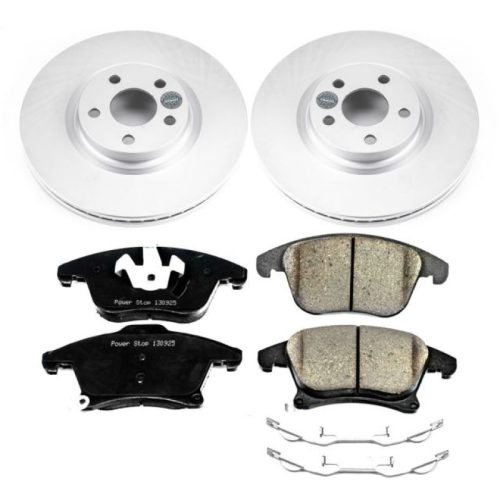 2017-2018 Lincoln MKZ Front PowerStop Z17 Evolution Geomet Coated Brake Rotor and Ceramic Brake Pads Assembly - Premium Replacement