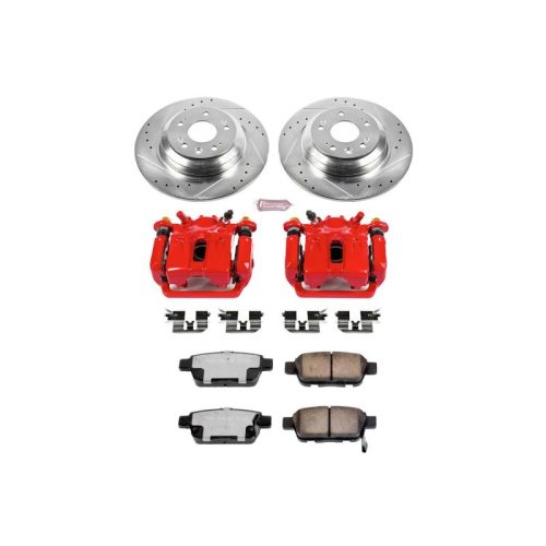 2009-2013 Acura TL Rear Z36 Truck & Tow Brake Upgrade Kit with Drilled & Slotted Rotors, Carbon-Fiber Ceramic Pads, Powder Coated Calipers - Premium Replacement