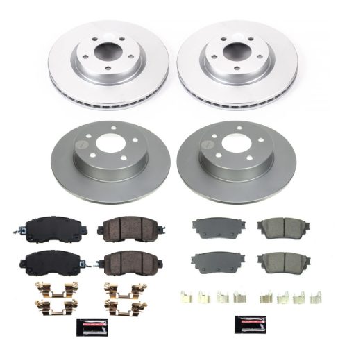 2019-2020 Nissan Altima Front & Rear Z17 Coated Brake Rotor and Ceramic Pad Assembly - Premium Replacement