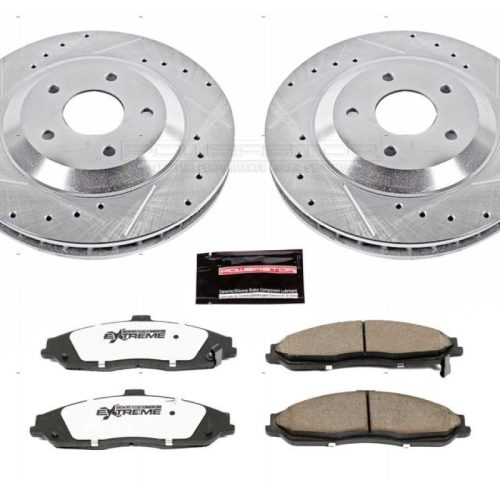 2004 Chevrolet Corvette Front Z26 Street Warrior Brake Upgrade Kit - Heavy-Duty Drilled & Slotted Rotors with Carbon-Fiber Ceramic Pads - Premium Replacement