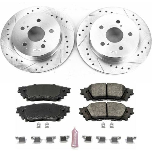 2015-2019 Lexus NX300h Rear Brake Rotor and Carbon-Fiber Ceramic Brake Pads - Heavy-Duty Drilled & Slotted Performance Replacement