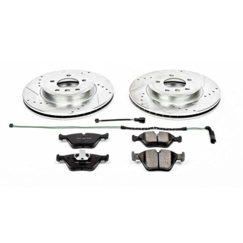 2001-2005 BMW 330i & 330xi Front Brake Rotor and Carbon-Fiber Ceramic Pad Upgrade - Heavy-Duty Drilled & Slotted Performance Replacement