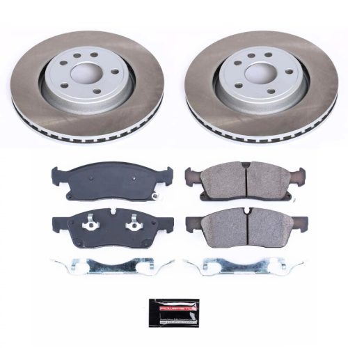 2011-2012 Jeep Grand Cherokee & 2011-2012 Dodge Durango Front Semi-Coated Rotor and Ceramic Brake Pad Assembly - Premium Replacement