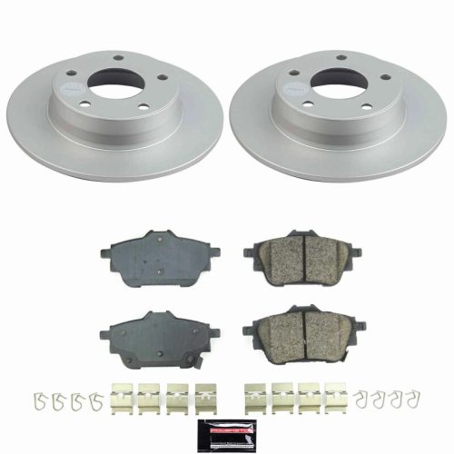 2020-2024 Nissan Sentra Rear Heavy-Duty Geomet Coated Brake Rotor and Ceramic Brake Pad Assembly - Premium Replacement