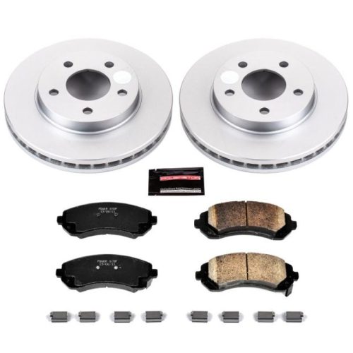 2002-2007 Buick Rendezvous Front Z17 Evolution Geomet Coated Brake Rotor and Ceramic Brake Pad Assembly - Premium Replacement