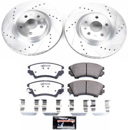 2011-2017 Chevrolet Caprice Front Z26 Street Warrior Brake Upgrade Kit - Heavy-Duty Drilled & Slotted Performance Rotors with Carbon-Fiber Ceramic Pads - Premium Replacement