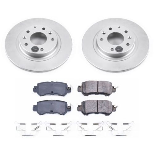 2016-2018 Mazda CX-3 Rear Z17 Evolution Geomet Coated Brake Rotor and Ceramic Pad Assembly - Premium Replacement