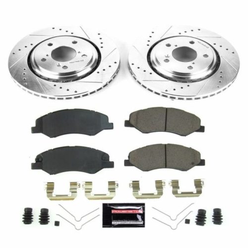 2018-2019 Honda Odyssey Front Brake Rotor and Pad Assembly - Heavy-Duty Drilled & Slotted Performance Upgrade - Premium Replacement