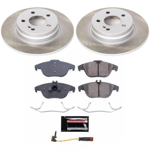 2011-2012 Mercedes-Benz C300 Rear Semi-Coated Rotor and Low-Dust Ceramic Brake Pads - Premium Replacement