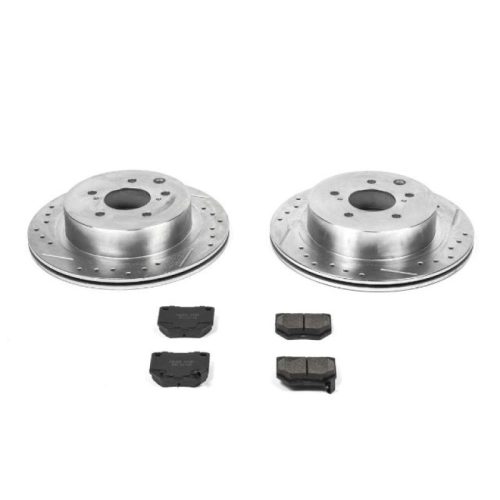 1989-1992 Nissan 300ZX Rear Z23 Evolution Sport Brake Kit with Drilled & Slotted Rotors - Premium Heavy-Duty Replacement