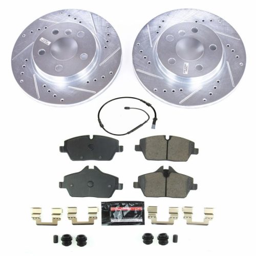 2014-2019 BMW i3 Front Z23 Evolution Sport Brake Upgrade Kit - Premium Heavy-Duty Rotors and Carbon-Fiber Ceramic Pads