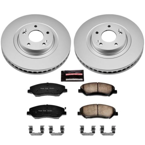 2013-2016 Hyundai Santa Fe Front PowerStop Z17 Evolution Geomet Coated Brake Rotor and Ceramic Pad Assembly - Premium Replacement