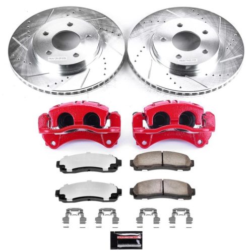 2004-2006 Chevrolet Equinox, 2004-2006 Pontiac Torrent, Saturn Vue Front Z36 Truck & Tow Brake Upgrade Kit with Drilled & Slotted Rotors - Premium Heavy-Duty Replacement