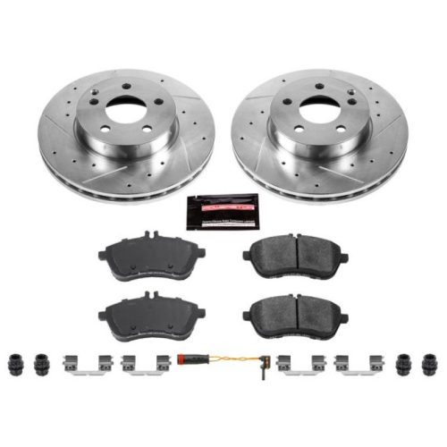 2011-2012 Mercedes-Benz C300 Front Z23 Evolution Sport Brake Rotors and Carbon-Fiber Ceramic Pads - Premium Replacement