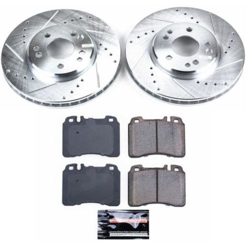 1992-1993 Mercedes-Benz 500E Front Z23 Evolution Sport Brake Kit - Heavy-Duty Drilled & Slotted Rotors with Carbon-Fiber Ceramic Pads - Premium Replacement