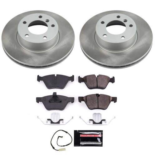2006 BMW 325i Front Heavy-Duty Semi-Coated Rotor Brake Assembly with Ceramic Pads - Premium Replacement