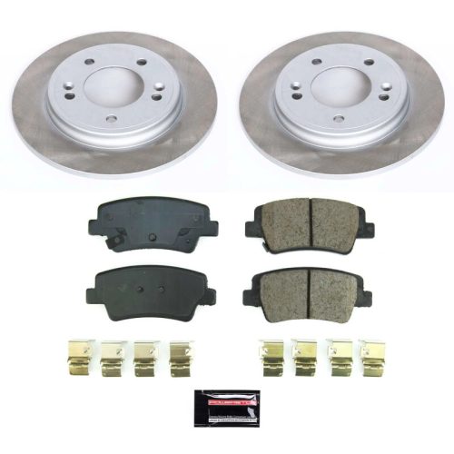 2021-2024 Hyundai Elantra Rear Semi-Coated Rotor Brake Assembly with Ceramic Pads - Premium Replacement