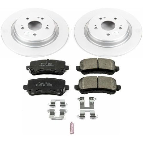 2015-2019 Acura TLX Rear Z17 Evolution Geomet Coated Brake Rotor and Ceramic Pad Assembly - Premium Replacement