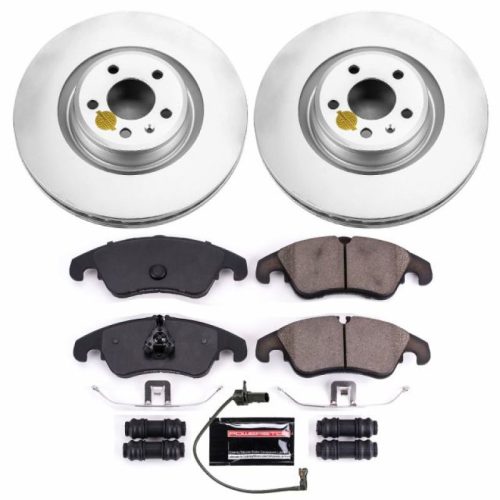 2012-2015 Audi S4, S5, A6 Quattro Front Z23 Evolution Sport Coated Brake Rotor and Carbon-Fiber Ceramic Brake Pads - Premium Replacement