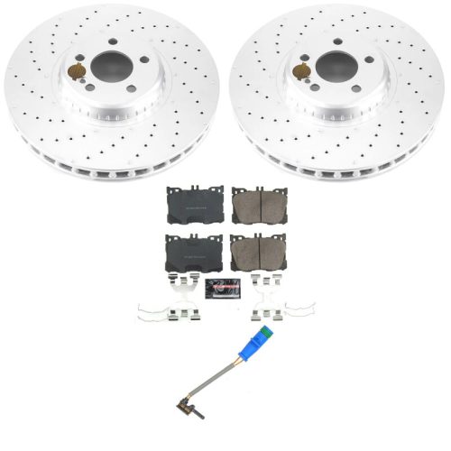2022-2023 Mercedes-Benz E53 AMG Front Z23 Coated Brake Rotor and Carbon-Fiber Ceramic Brake Pads - Heavy-Duty Performance Replacement