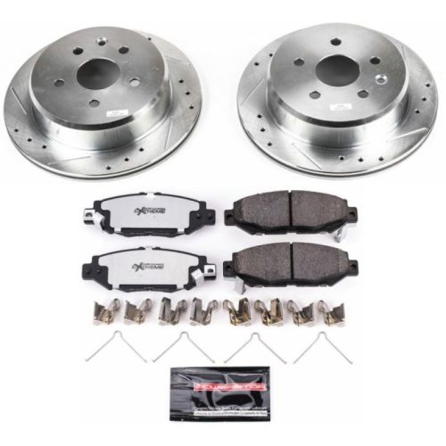 1992-1998 Lexus SC300 Rear Z26 Street Warrior Brake Upgrade Kit - Heavy Duty Drilled & Slotted Rotors with Carbon-Fiber Ceramic Pads for Performance and Towing