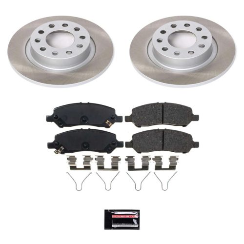 2013-2016 Dodge Dart Rear Semi-Coated Rotor Brake Kit with Ceramic Pads - Premium Replacement