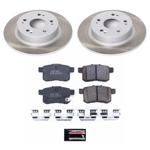 2008-2010 Honda Accord Rear Semi-Coated Rotor Brake Kit with Ceramic Pads - Premium Replacement
