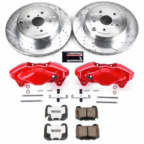 2013-2014 Subaru Impreza Rear Z26 Street Warrior Brake Upgrade Kit with Powder Coated Calipers - Heavy-Duty Performance Brake System