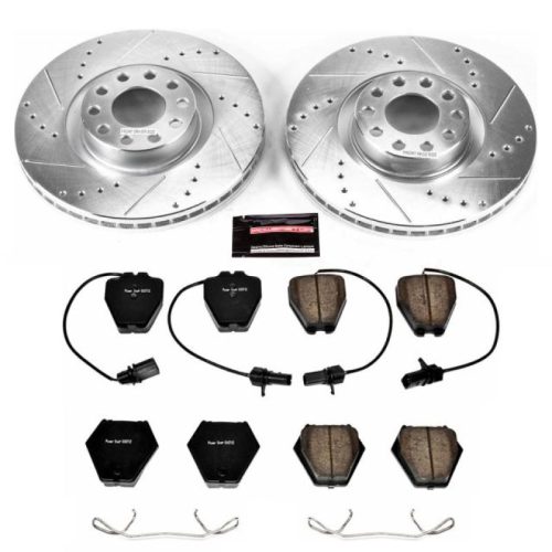 2000-2004 Audi A6 Quattro & S6 Front Brake Upgrade Kit with Drilled & Slotted Rotors - Premium Heavy-Duty Performance
