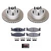 1994-1998 Ford E-150 Econoline Front Semi-Coated Rotor Brake Assembly with Low-Dust Ceramic Pads - Premium Replacement