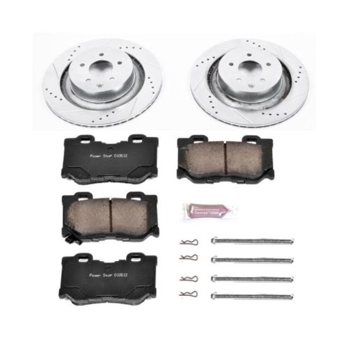 2009-2013 Nissan 350Z/370Z Rear Brake Rotor and Carbon-Fiber Ceramic Brake Pads - Heavy-Duty Performance Upgrade by PowerStop Part K4732