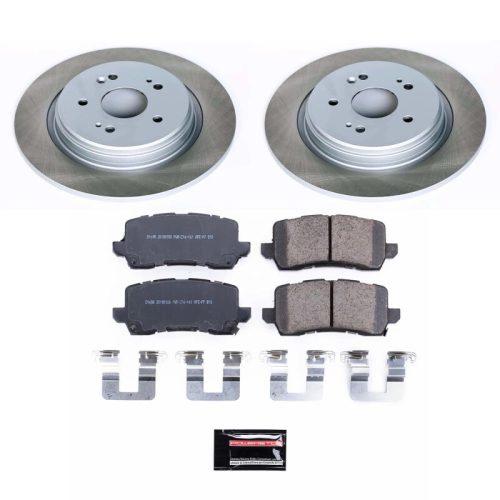 2015-2019 Acura TLX Rear Semi-Coated Rotor Brake Assembly with Ceramic Pads and Hardware - Premium Replacement