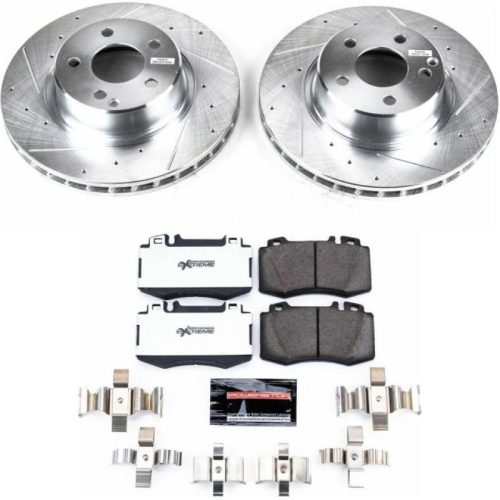2002-2006 Mercedes-Benz S-Class Front Z26 Street Warrior Brake Upgrade Kit - Heavy-Duty Drilled & Slotted Rotors with Carbon-Fiber Ceramic Pads for Performance and Towing